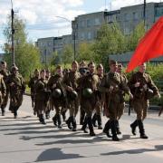 Участники военно-исторического фестиваля "Карельские рубежи" в Медвежьегорске.